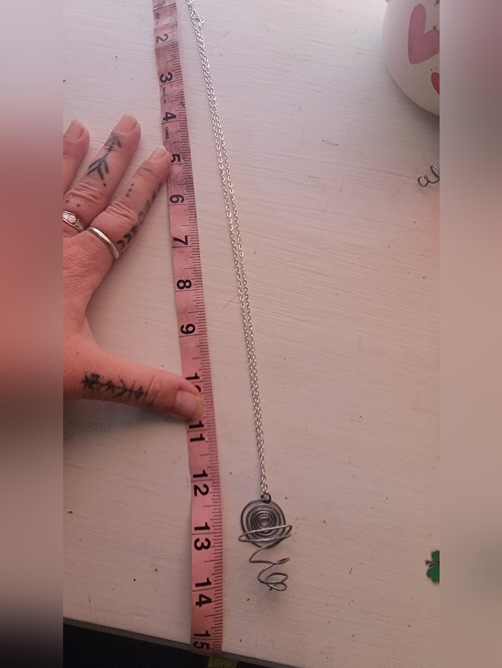 Handmade Flower Holder Silver Spiral Pendant Necklace - Women's Jewelry